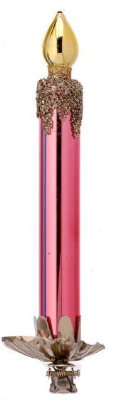 Glass Retro Clip Candle (4 Asst) 5"