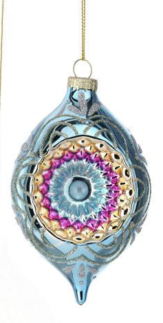 Glass Reflector Finial Ornament (3 Asst) 5"