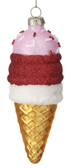 Glass Ice Cream Ornament (2 Asst) 4.5"