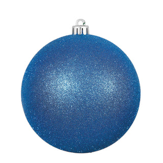 Glitter Ball Ornament Blue 4" (Bag of 6)