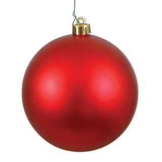 UV Red Matte Ball Ornament 4" (Bag of 6)