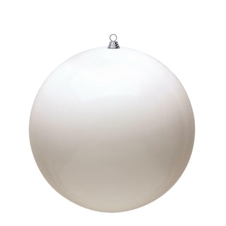 UV White Shiny Ball Ornament 4" (Bag of 6)