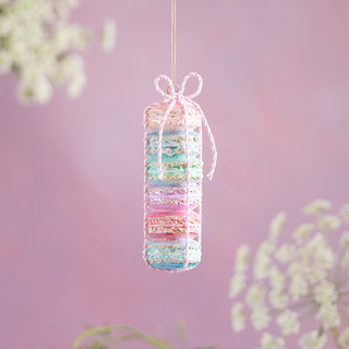 Glass Macaron Stack Ornament 5"
