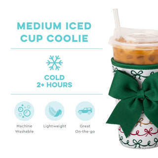 Iced Cup Coolie 22oz- Christmas Bows