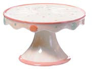 Ceramic Pastel Cake Plate (2 Asst) 3.75"H