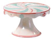 Ceramic Pastel Cake Plate (2 Asst) 3.75"H