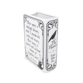 The Raven Large Book Vase White 5.5" W x 8"H
