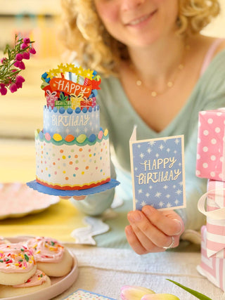 Mini Confetti Birthday Cake Mini Pop-up Greeting Card
