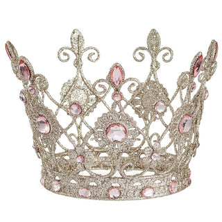 Glittered Rhinestone Crown 6"