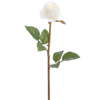 Rose Bud Spray Real Touch White 23"
