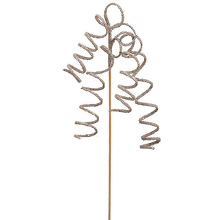 Glitter Curly Hanging Spray Champagne 28"