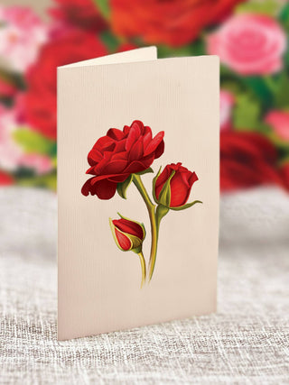 Blooming Roses Pop-up Greeting Card