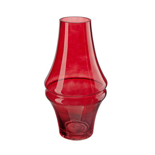 Glass Flower Vase Red 13.8"