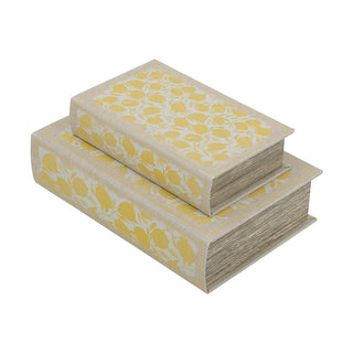 Floral Motif Book Box Yellow - Small