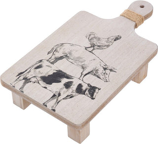 Wood Cow/Pig/Chicken Board Tray