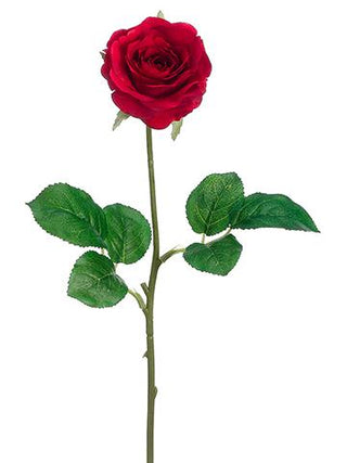 Small Tea Rose Spray Red 17"
