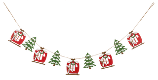 Trees/ Ski Gondola Garland 45.25"L