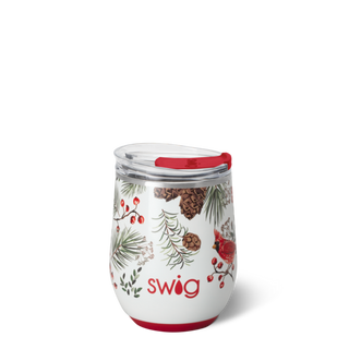 Stemless Wine Cup 12oz- Winter Cardinals