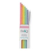 Reusable Straw Set- Rainbow Glitter